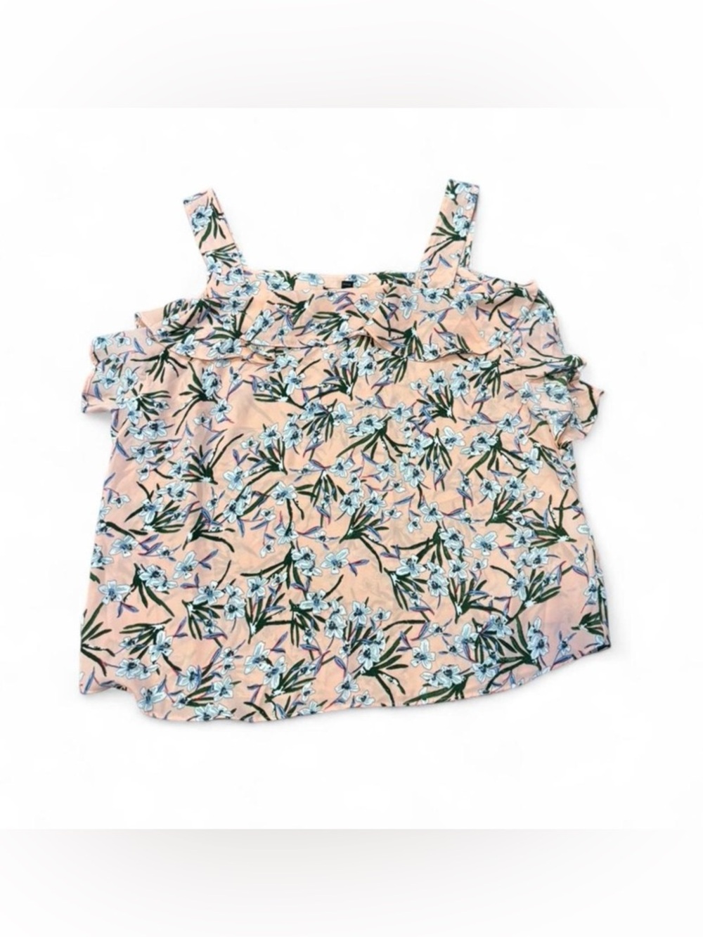 Banana Republic Peach Floral Ruffle Camisole